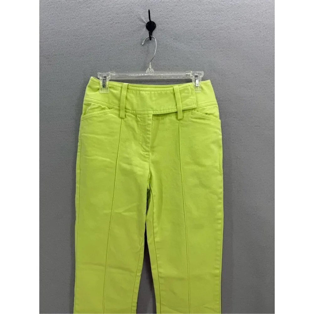Vintage Y2K MetroStyle Stretch Womens Lime Green Lowrise Bootcut Jeans Size 6T